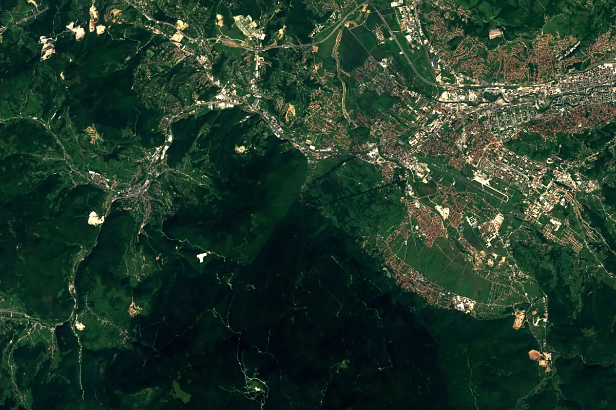 Bosna: satellite view of the source