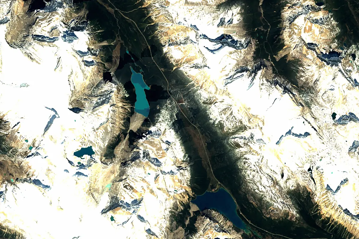 Bow River: satellite view of the source
