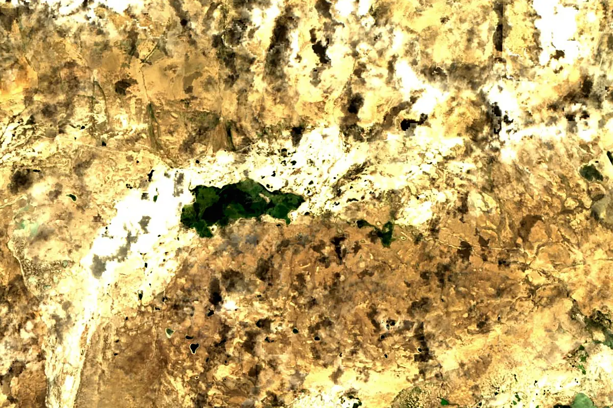 Brahmaputra River: satellite view of the source