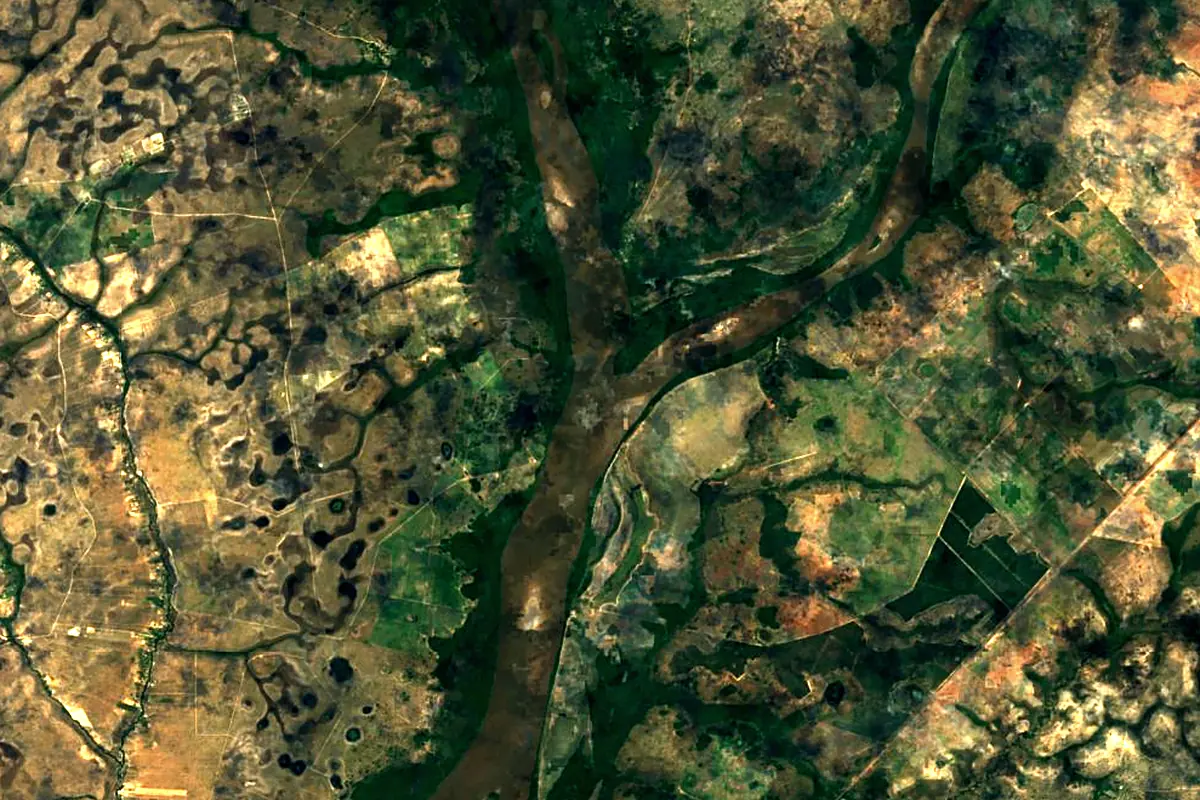 Branco River: satellite view of the source