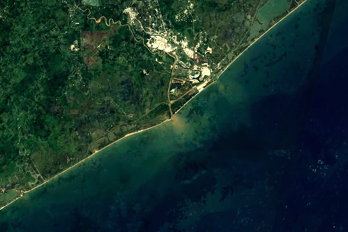 Brazos River: satellite view of the mouth