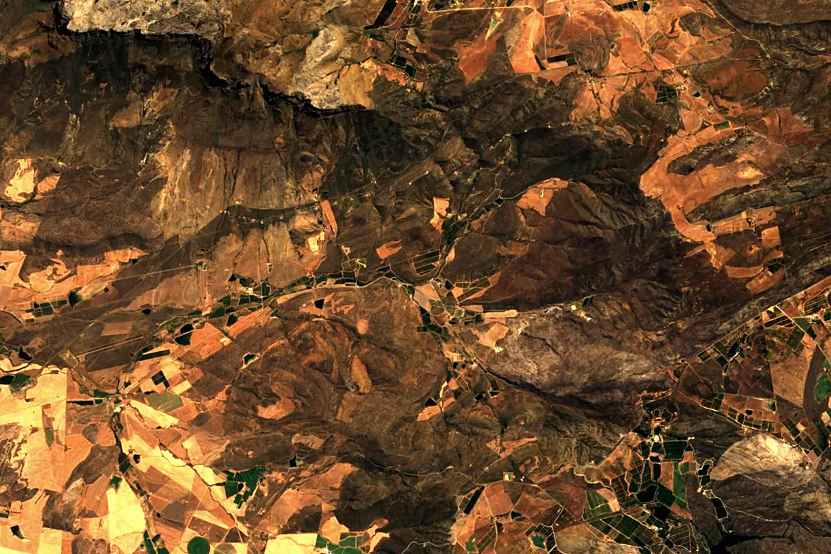 Breede River: satellite view of the source