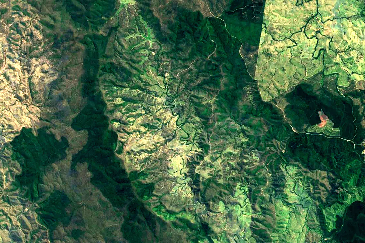 Brisbane River: satellite view of the source