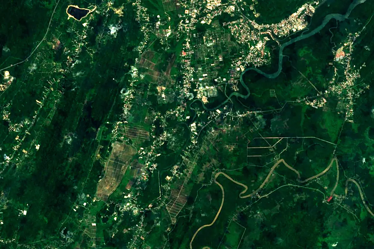 Brunei River: satellite view of the source