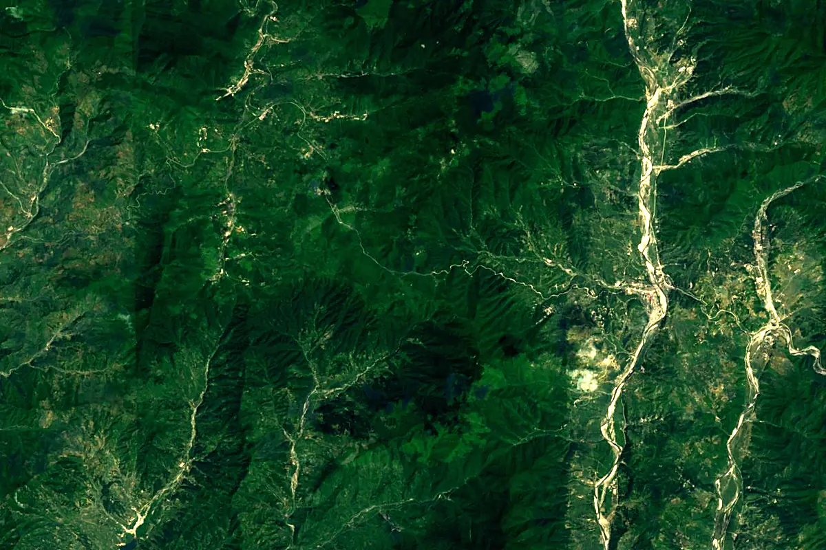 Bukhan River: satellite view of the source