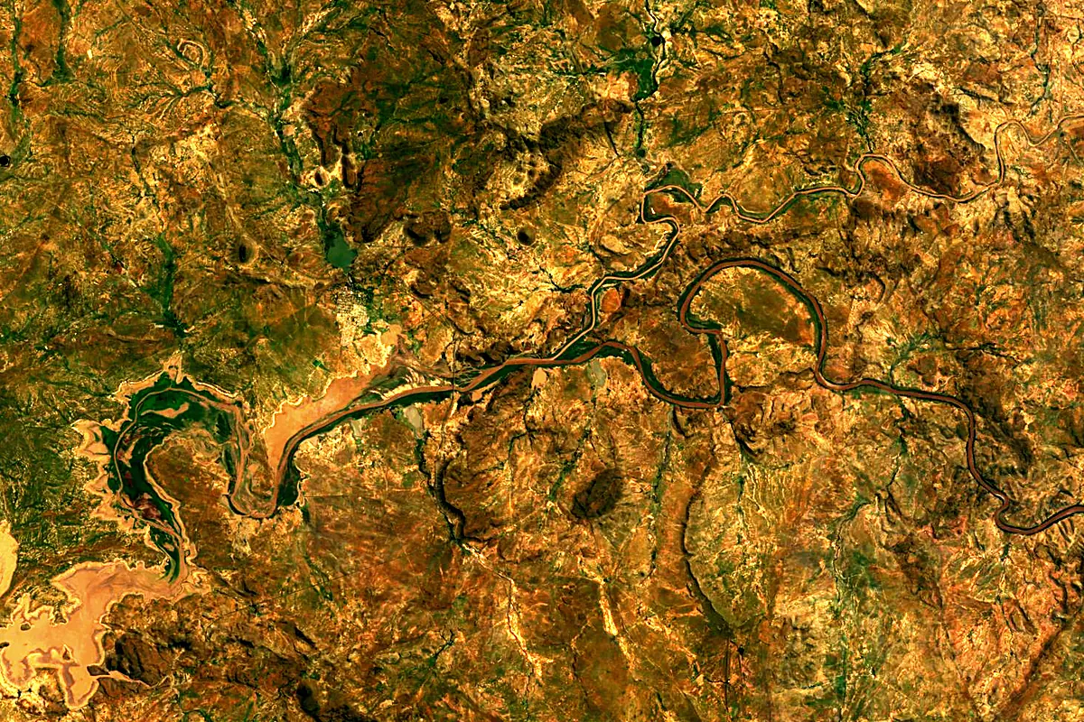 Caledon River: satellite view of the mouth