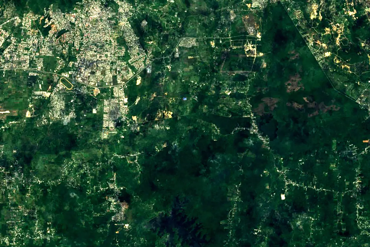 Caroni River: satellite view of the source