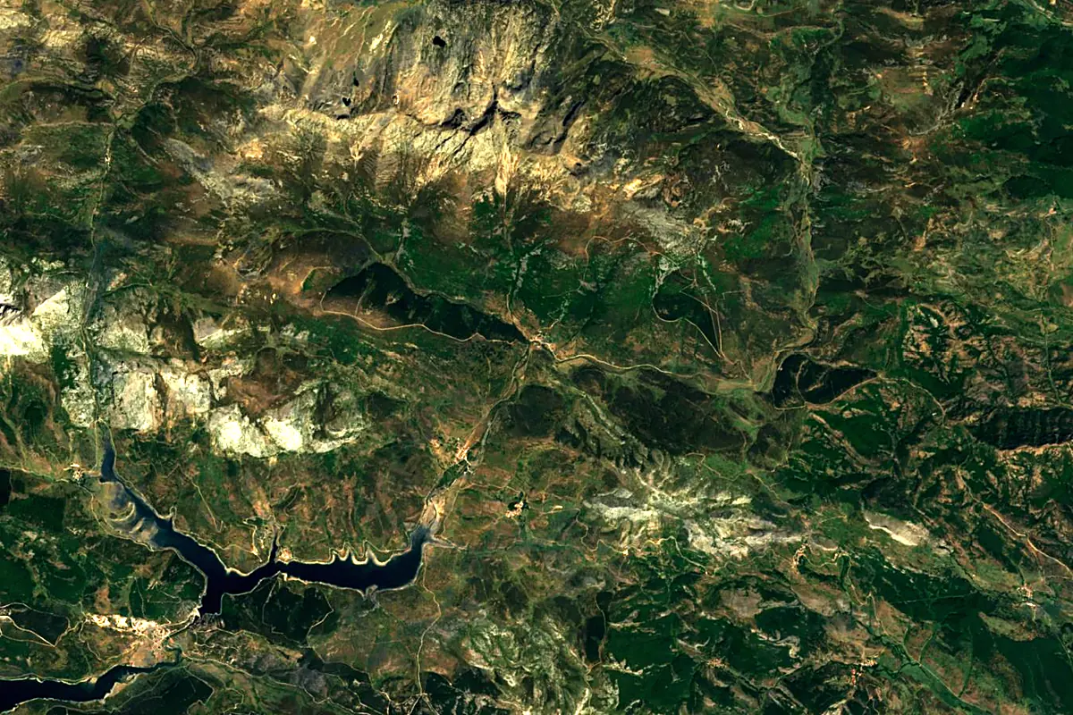 Carrión River: satellite view of the source