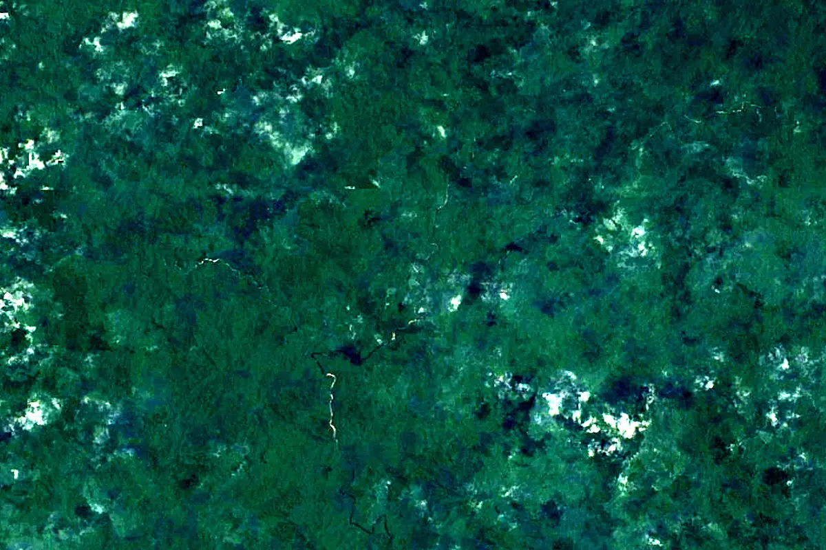 Caura River: satellite view of the source