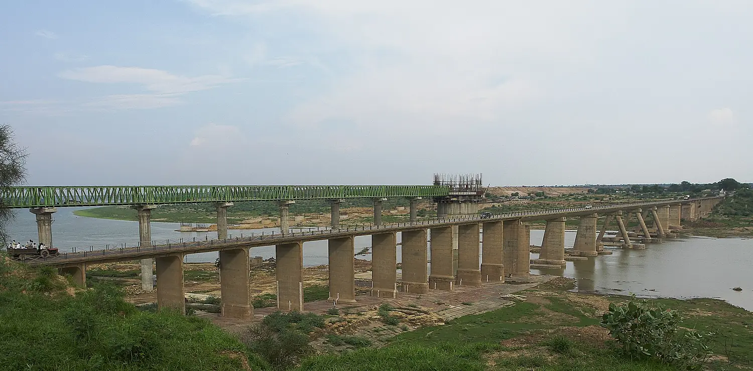 Bridge on Chambal river, India