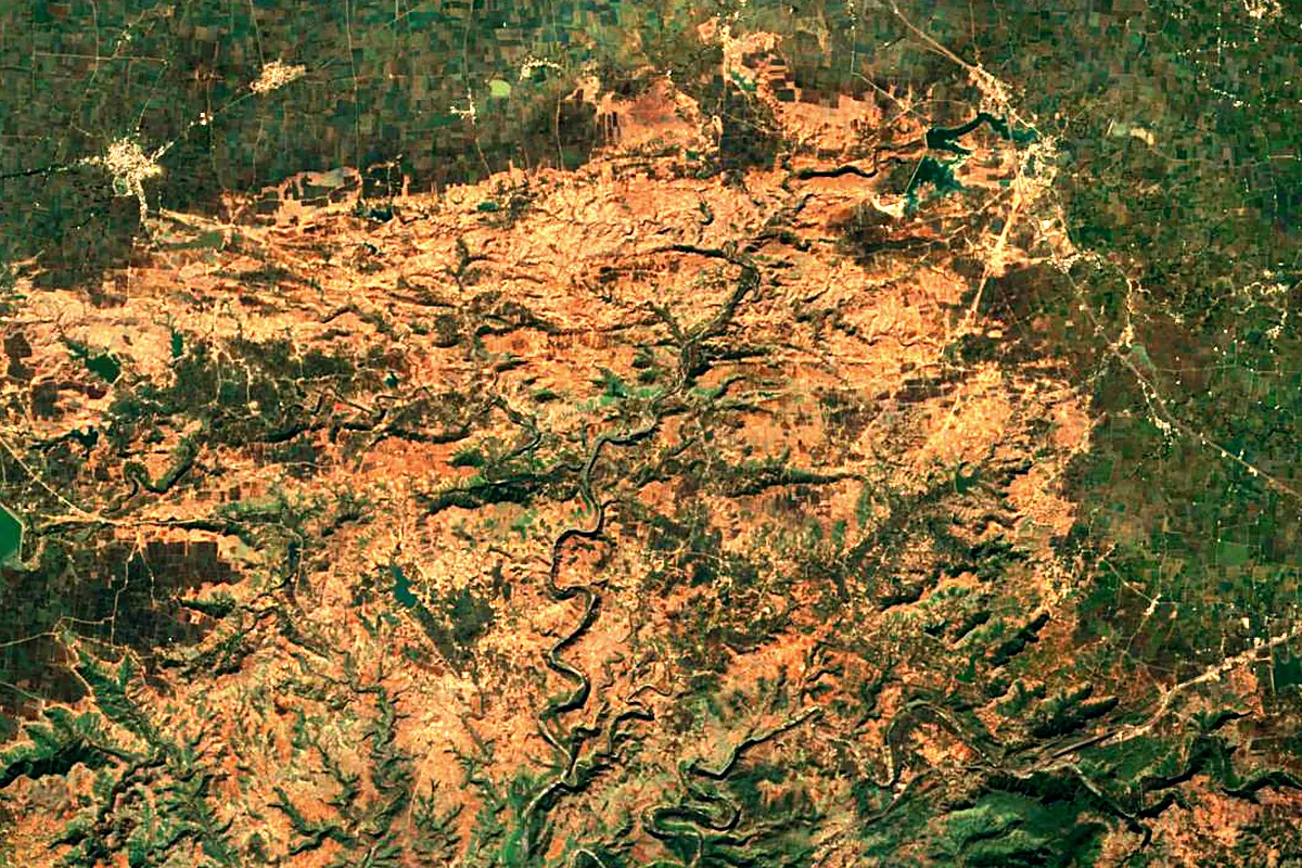 Chambal River: satellite view of the source