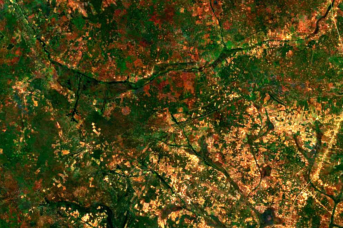 Chambeshi River: satellite view of the source