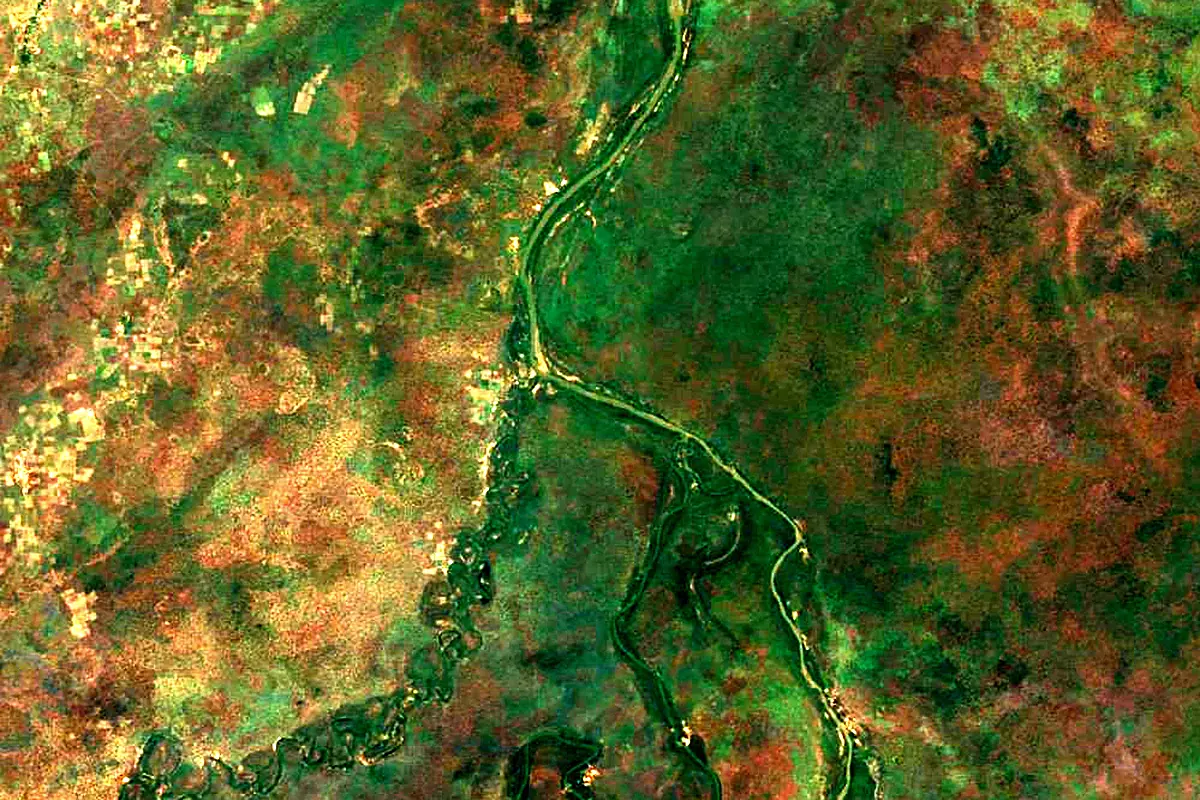 Chari River: satellite view of the source