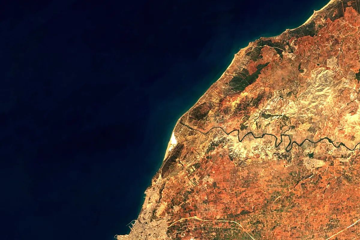 Chelif River: satellite view of the mouth