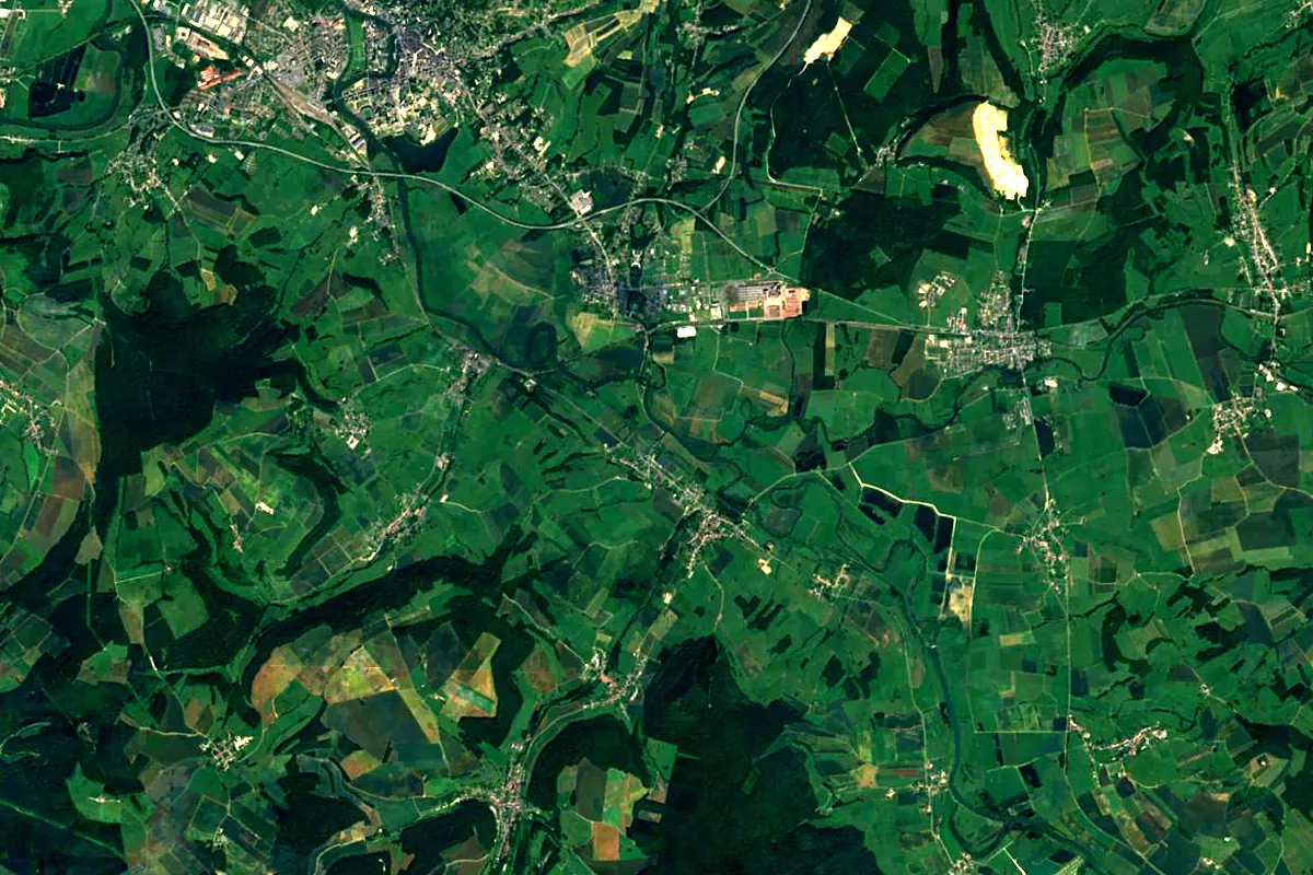 Chiers: satellite view of the mouth