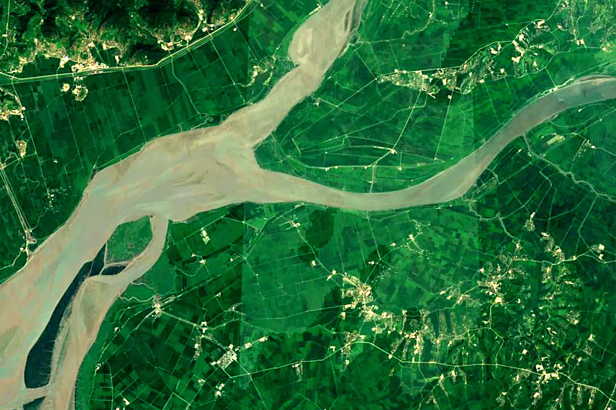Ch'ongch'on River: satellite view of the mouth