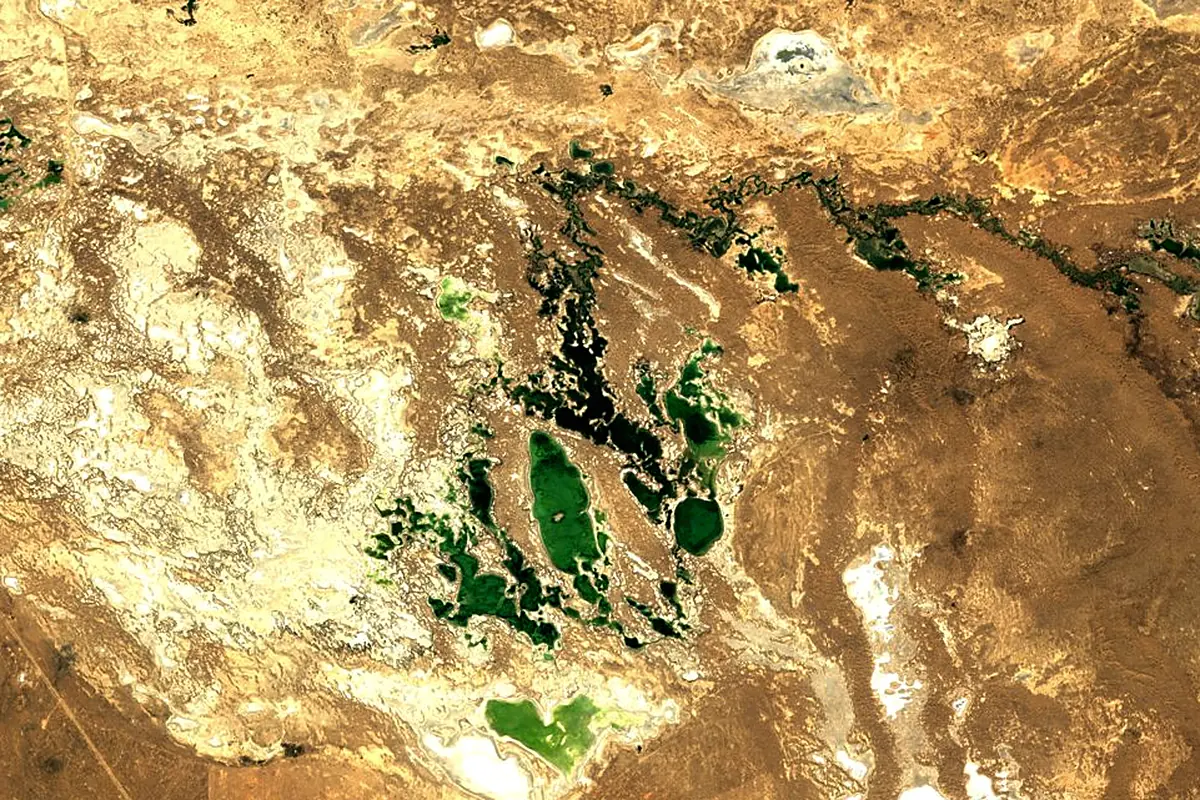 Chu River: satellite view of the mouth