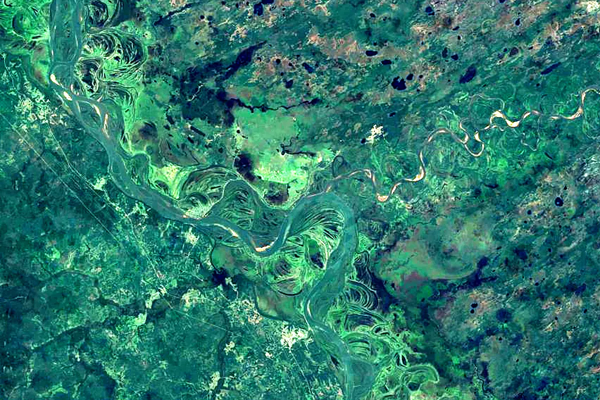 Chulym: satellite view of the mouth