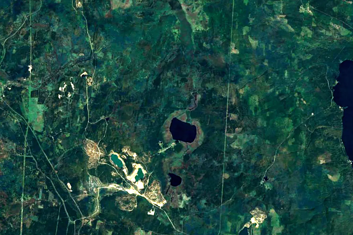 Chusovaya: satellite view of the source