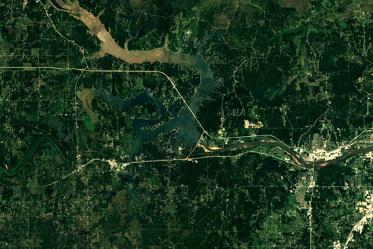 Cimarron River: satellite view of the mouth