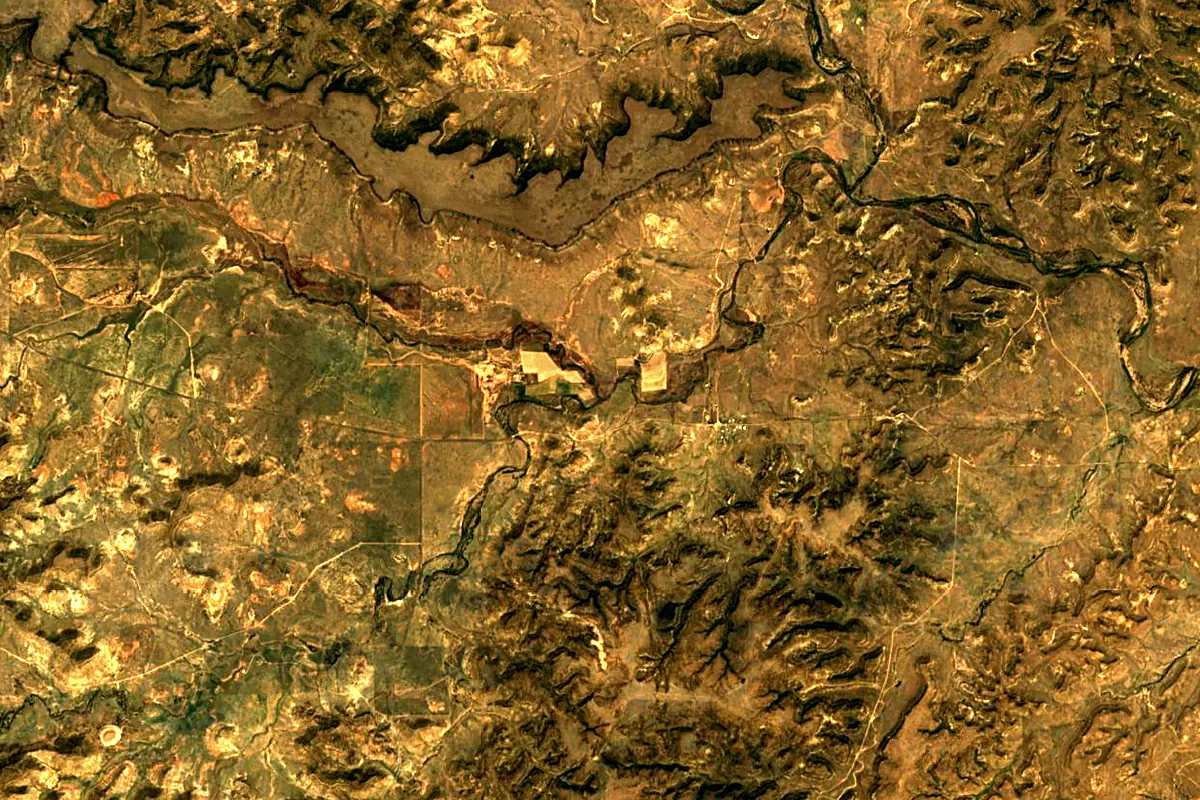 Cimarron River: satellite view of the source