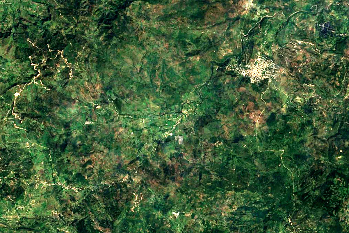Coco River: satellite view of the source