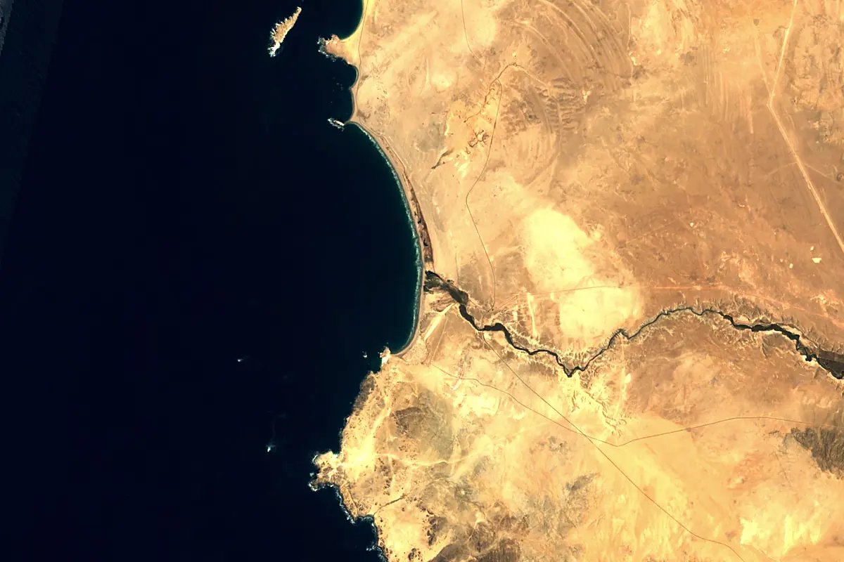 Copiapó River: satellite view of the mouth