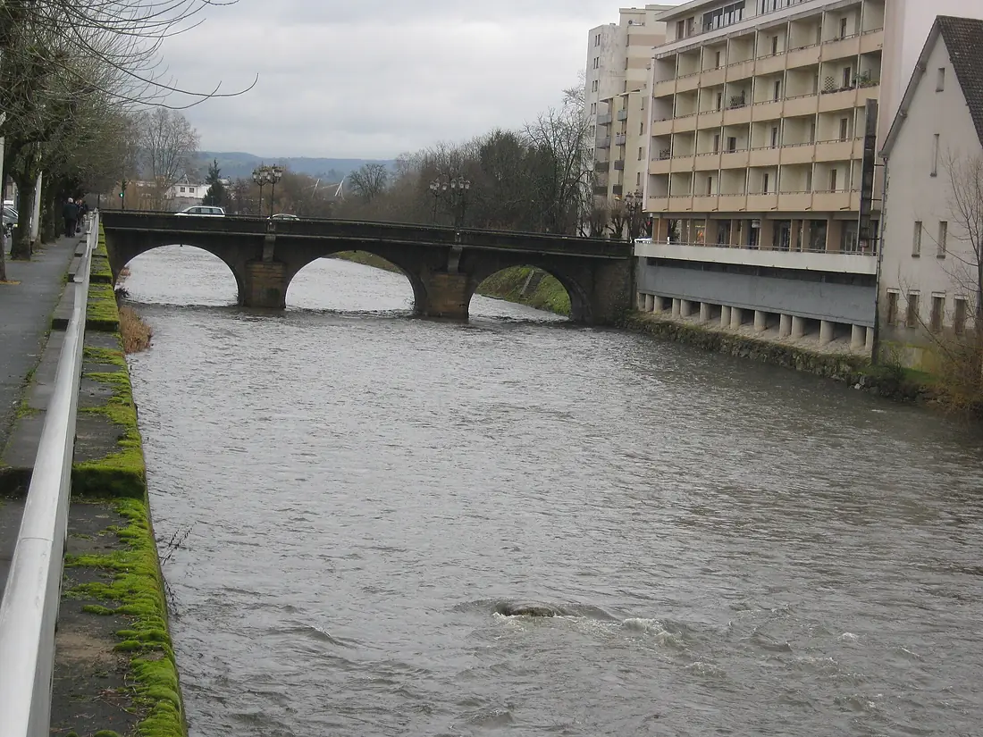 Correze river in Brive-la-Gaillarde