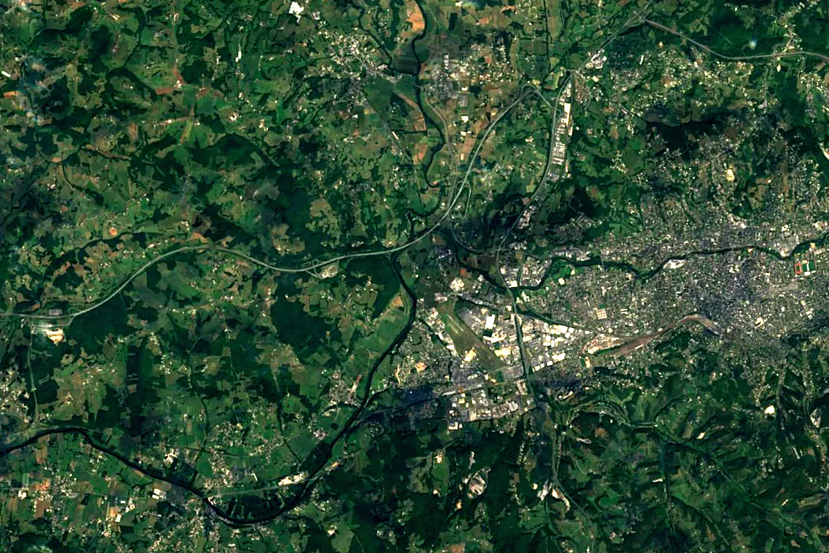 Corrèze: satellite view of the mouth