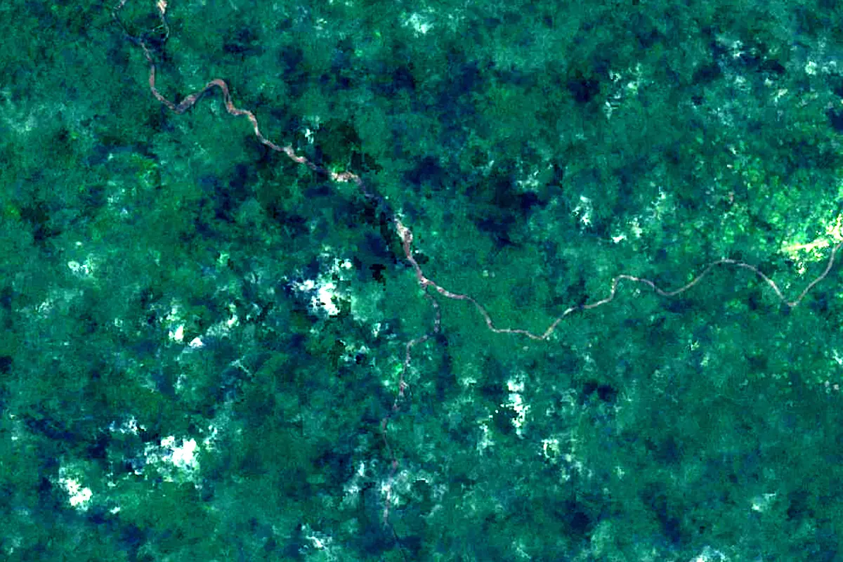 Courantyne River: satellite view of the source