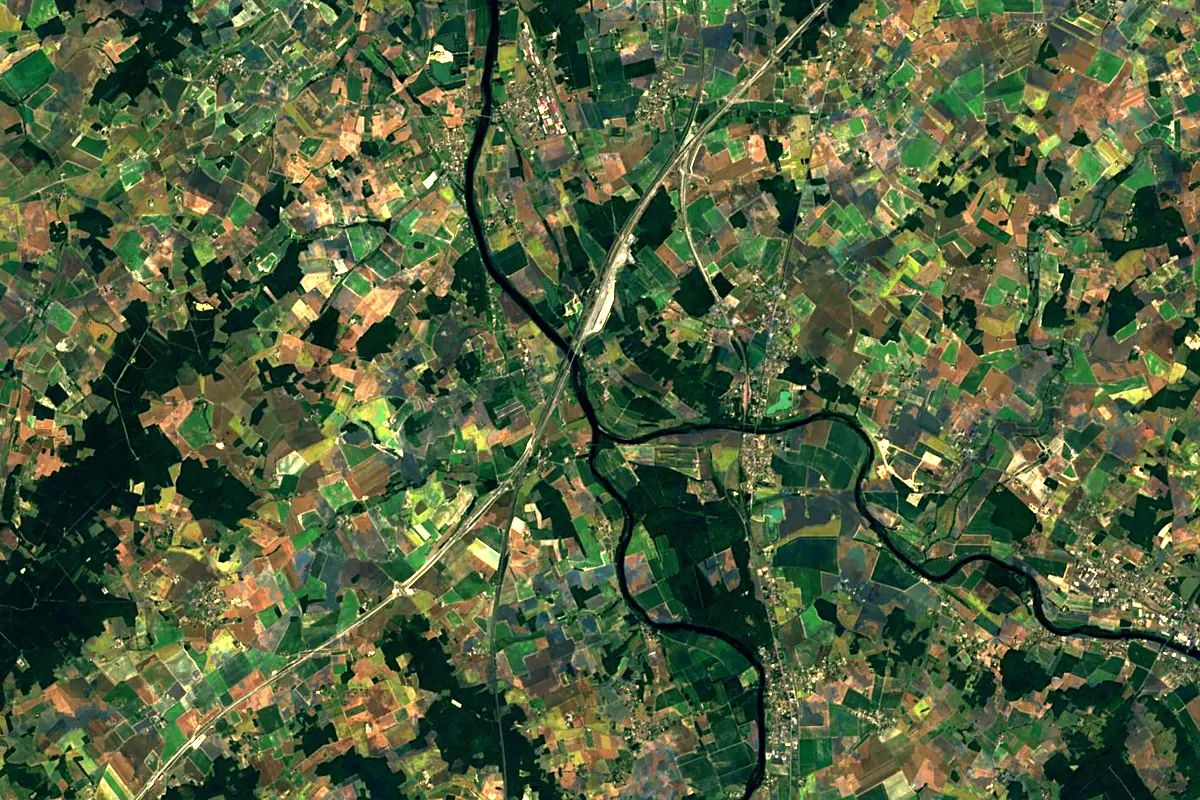 Creuse: satellite view of the mouth