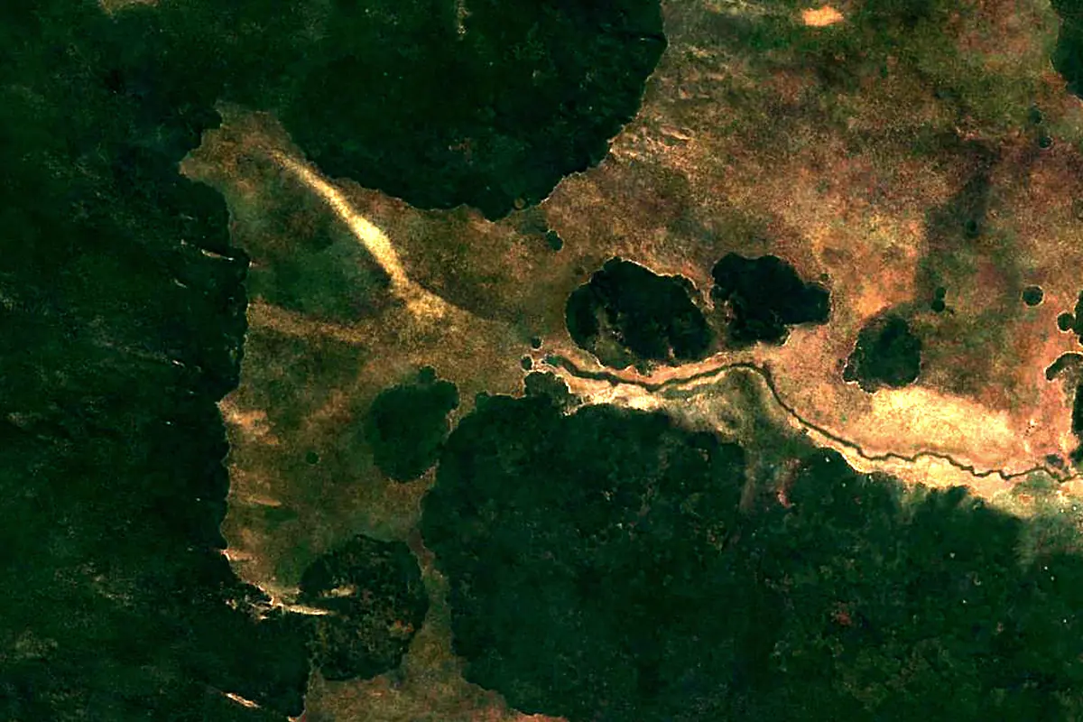 Cuando River: satellite view of the source