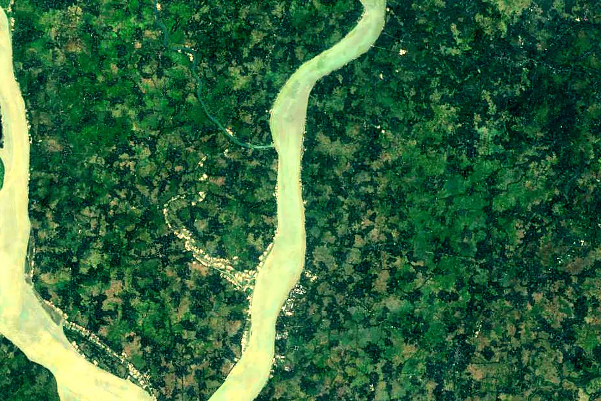 Damodar River: satellite view of the mouth