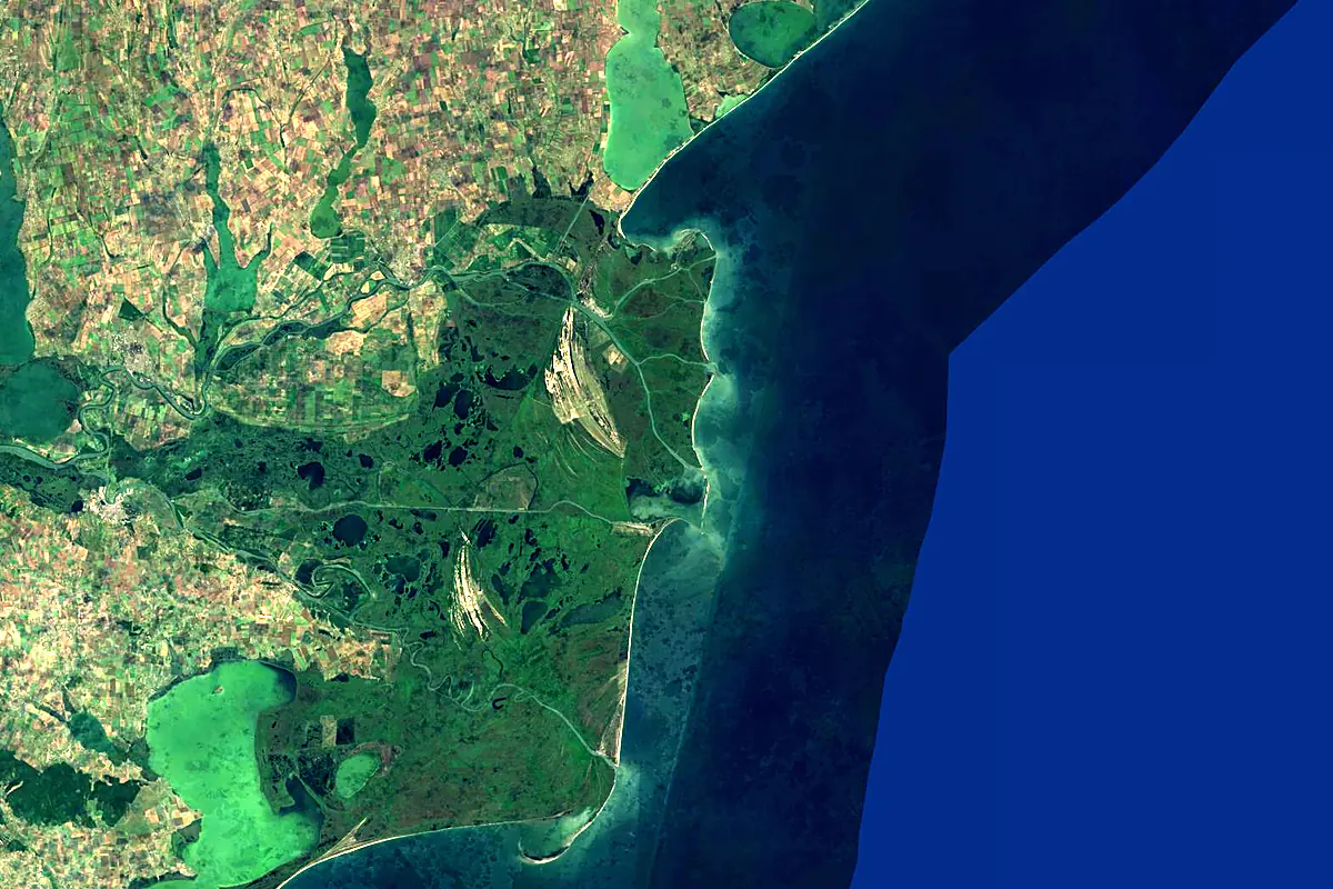 Danube: satellite view of the mouth