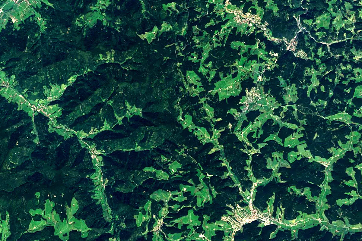 Danube: satellite view of the source