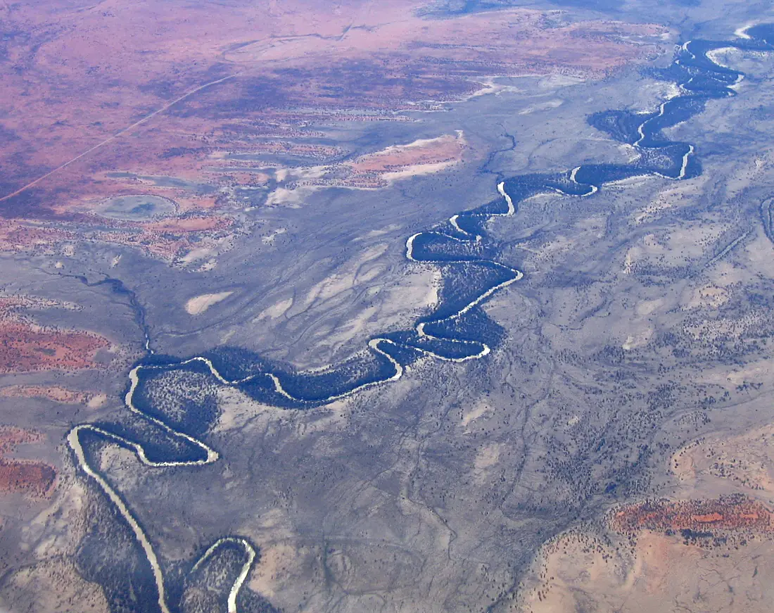 Aerial view of the Darling River