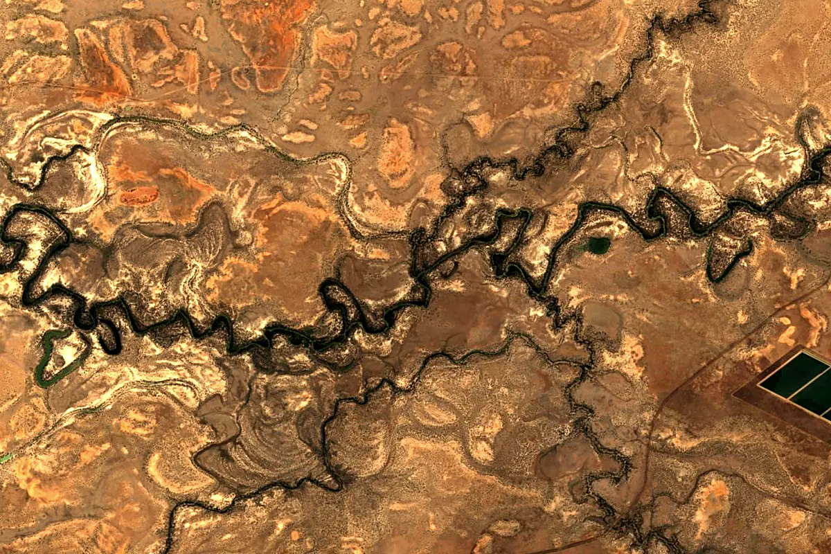 Darling River: satellite view of the source