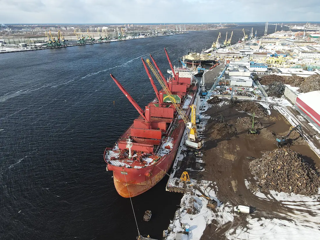 Port of Riga on the Daugava river