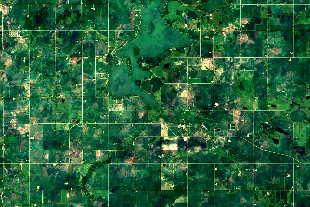 Des Moines River: satellite view of the source