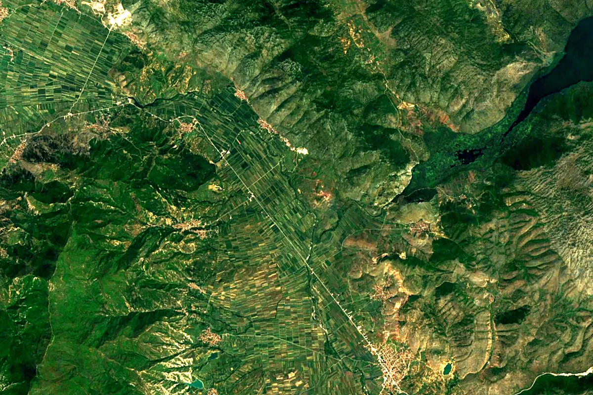 Devoll: satellite view of the source
