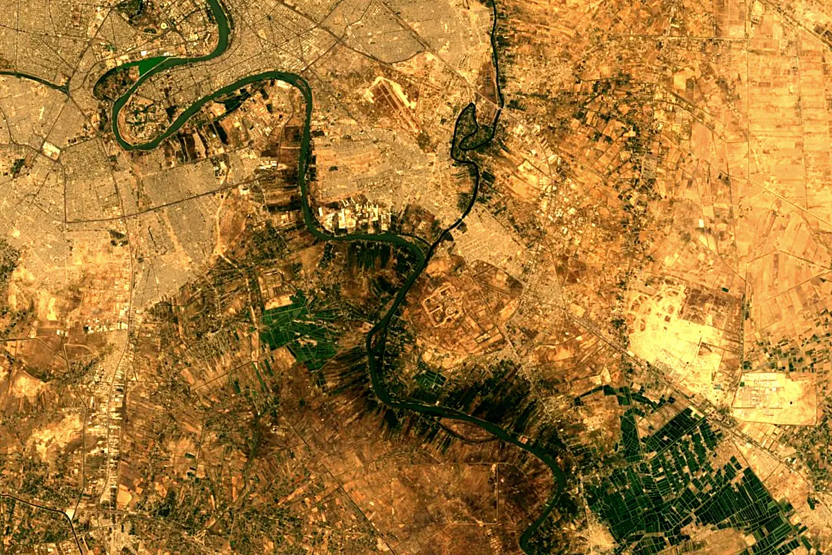 Diyala River: satellite view of the mouth
