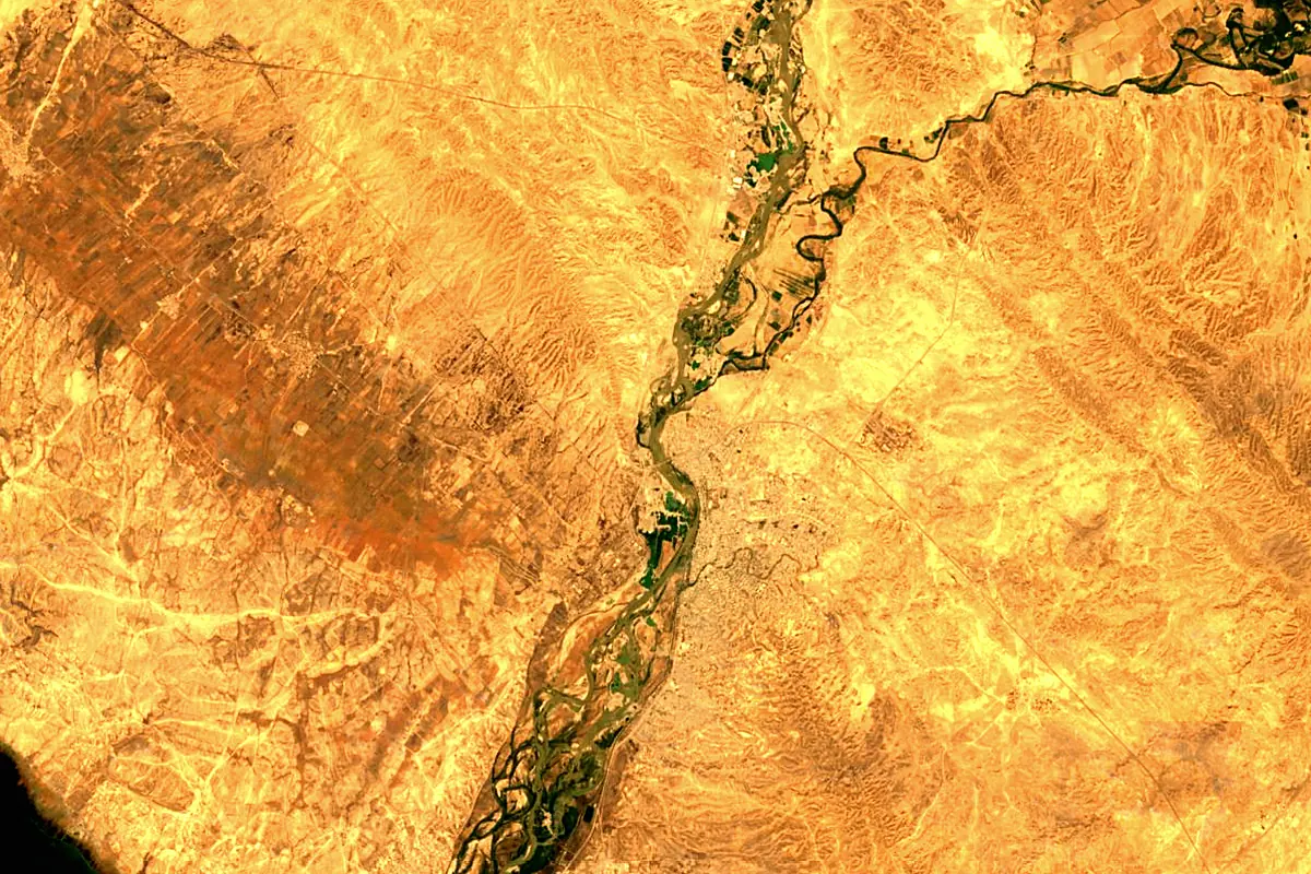 Diyala River: satellite view of the source