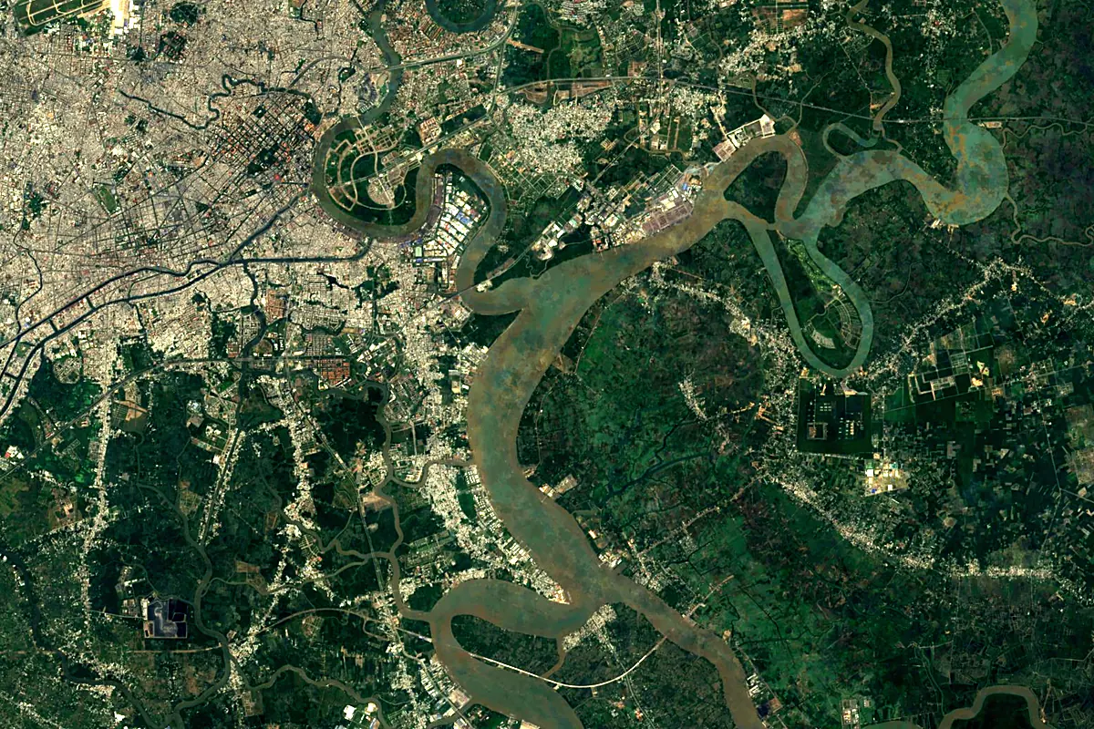 Dong Nai River: satellite view of the mouth