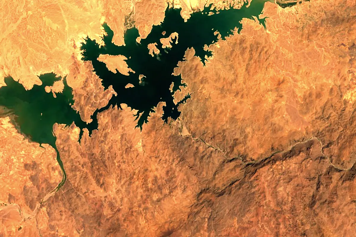 Draa River: satellite view of the source
