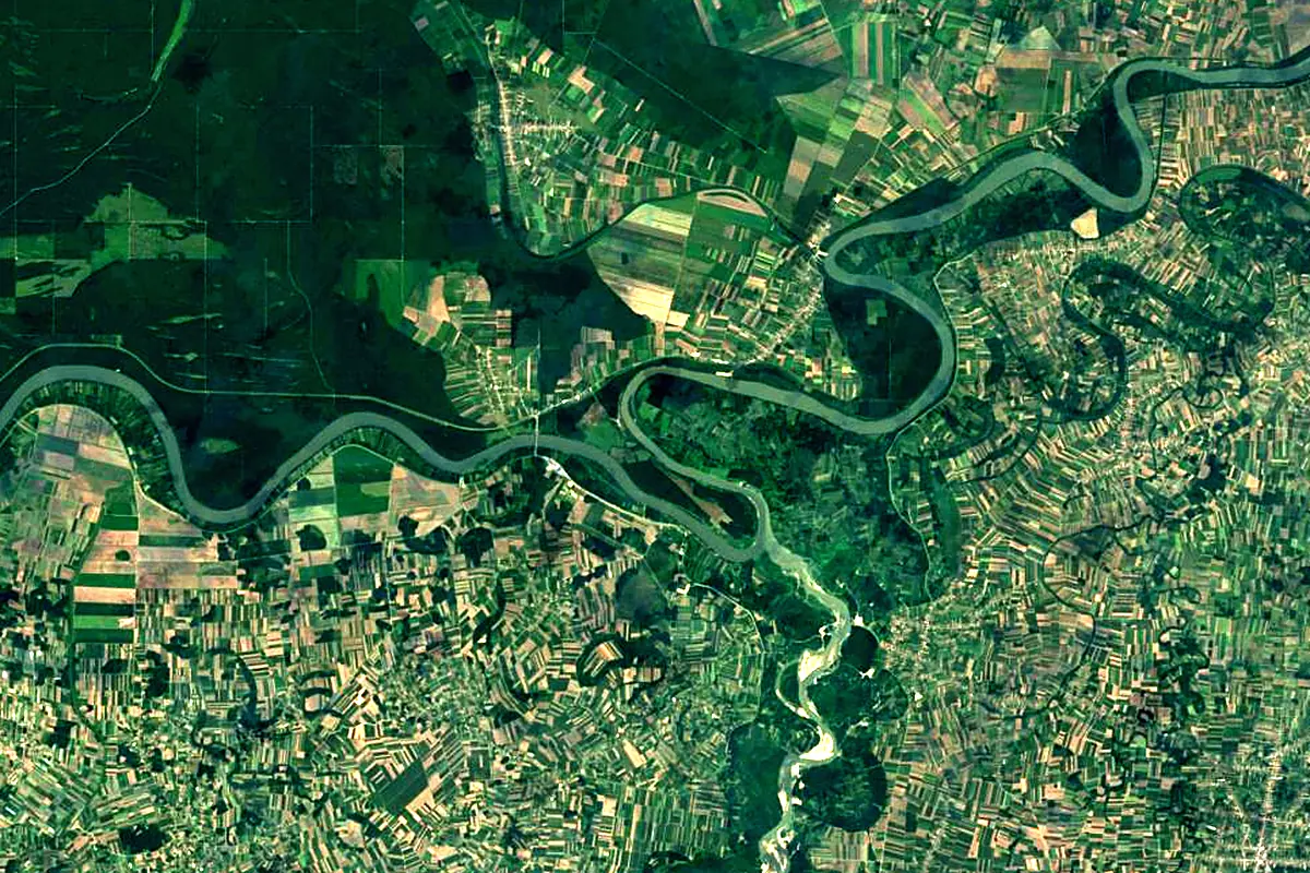 Drina: satellite view of the mouth