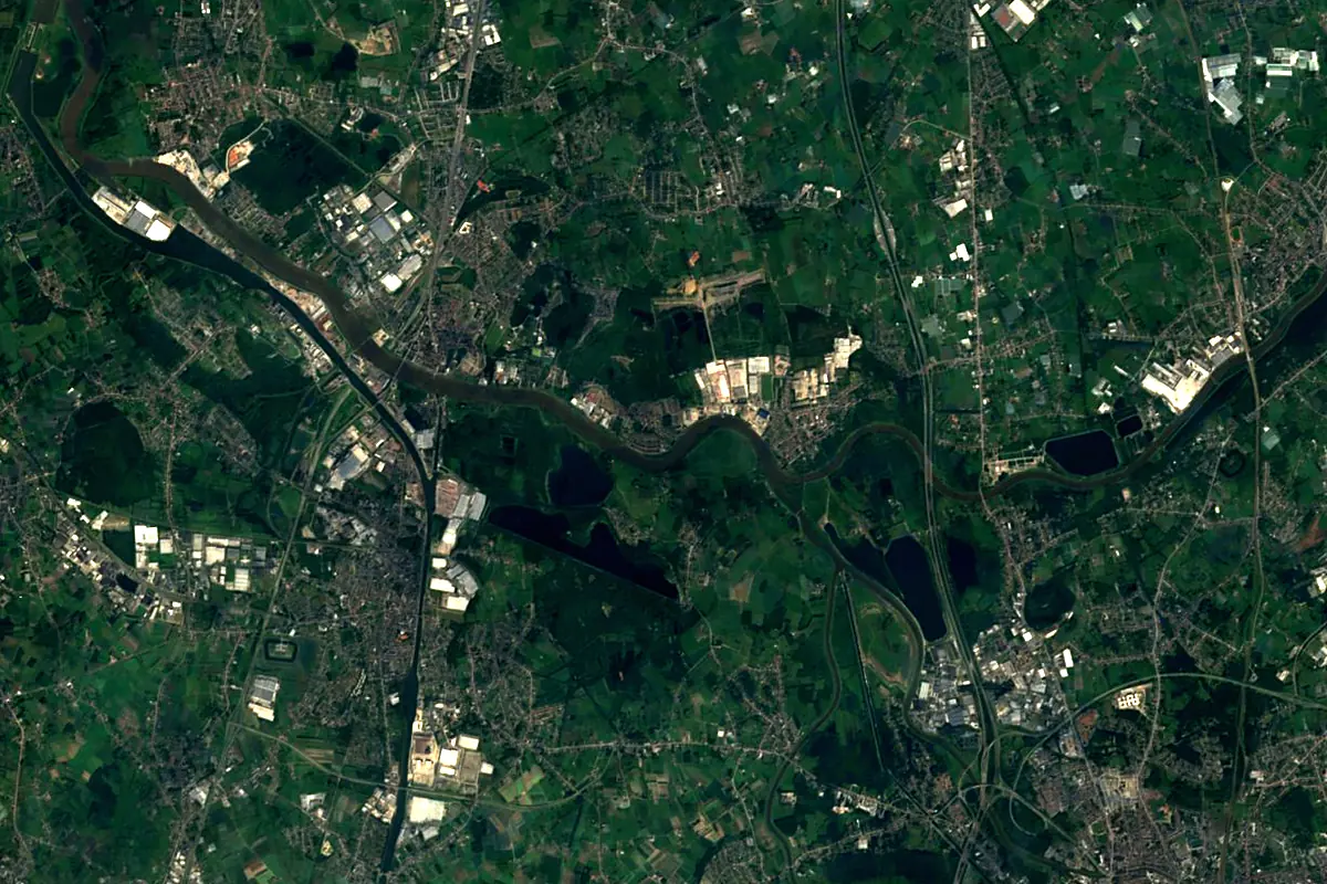 Dyle / Dijle: satellite view of the mouth