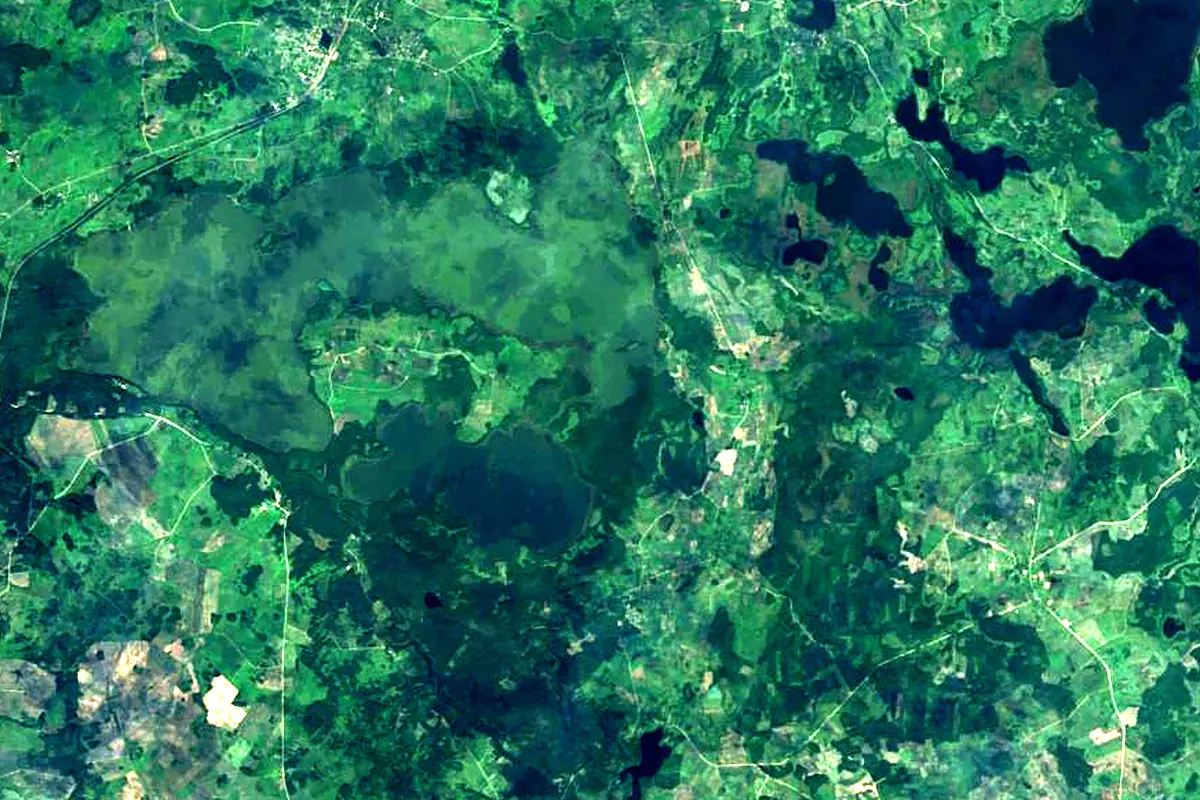 Dzisna: satellite view of the source