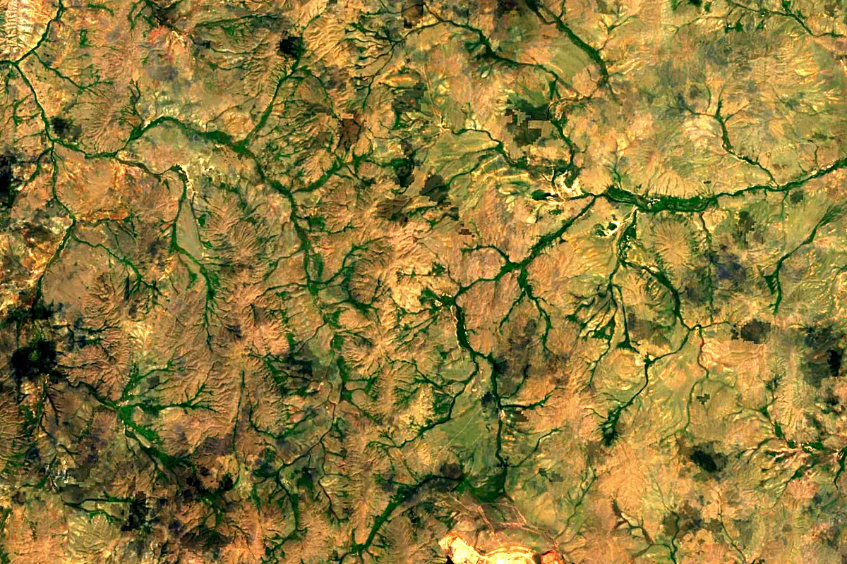 Emba River: satellite view of the source
