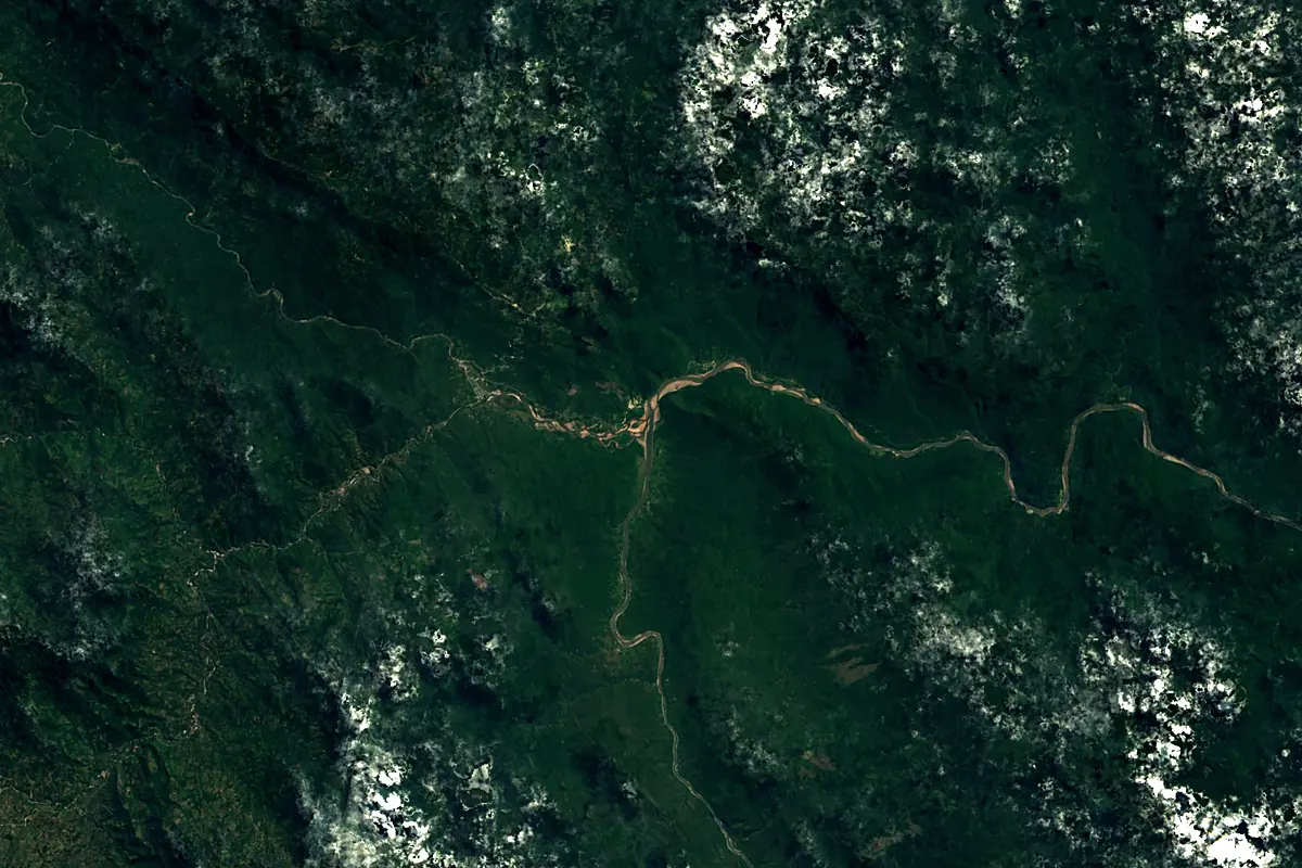 Ene River: satellite view of the mouth