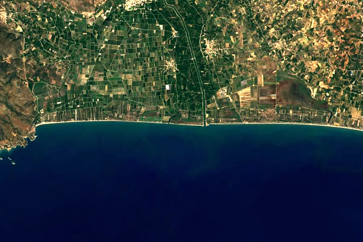 Eurotas: satellite view of the mouth